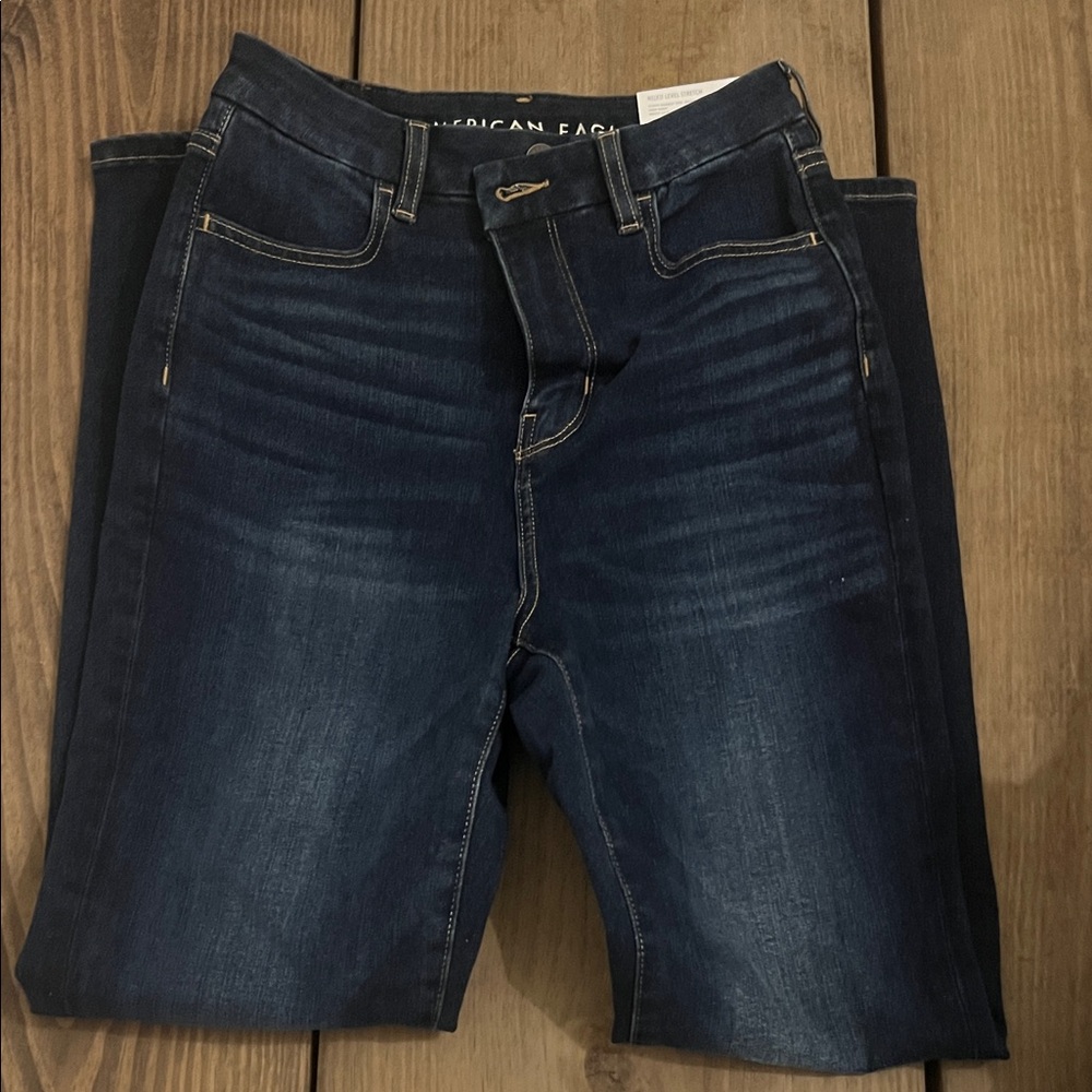American Eagle Outfitters Woman’s Deep Indigo Curvy Highest Rise Jegging